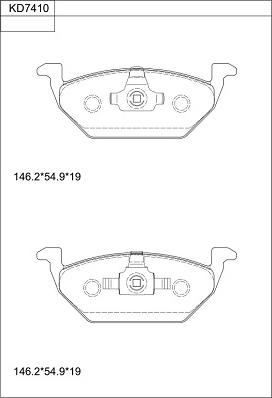 Asimco KD7410 - Brake Pad Set, disc brake car-mod.net