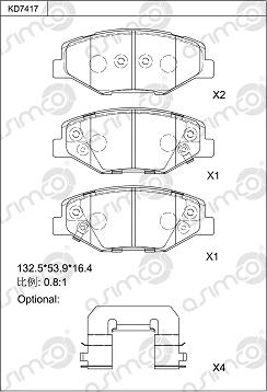 Asimco KD7417 - Brake Pad Set, disc brake car-mod.net