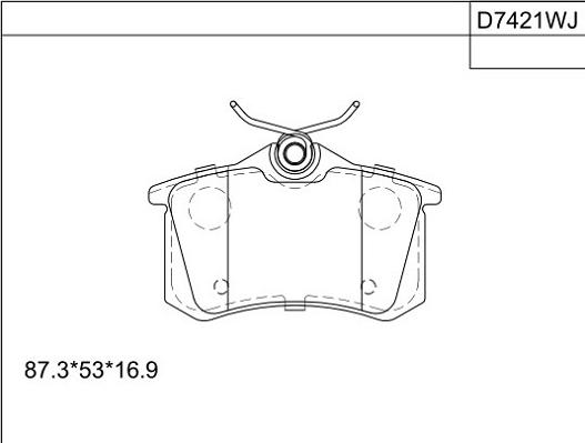 Asimco KD7421W - Brake Pad Set, disc brake car-mod.net