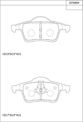 Asimco KD7596W - Brake Pad Set, disc brake car-mod.net