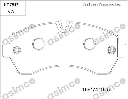 Asimco KD7547 - Brake Pad Set, disc brake car-mod.net