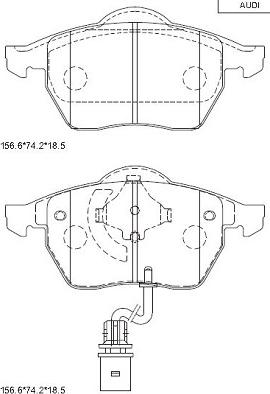 Asimco KD7563 - Brake Pad Set, disc brake car-mod.net