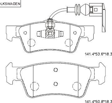 Asimco KD7532 - Brake Pad Set, disc brake car-mod.net