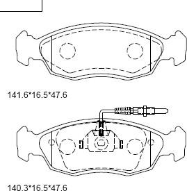 Asimco KD7578 - Brake Pad Set, disc brake car-mod.net