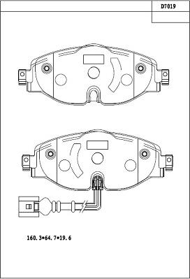Asimco KD7019 - Brake Pad Set, disc brake car-mod.net