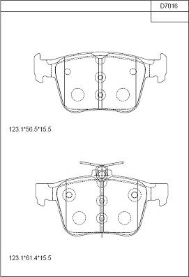Asimco KD7016 - Brake Pad Set, disc brake car-mod.net