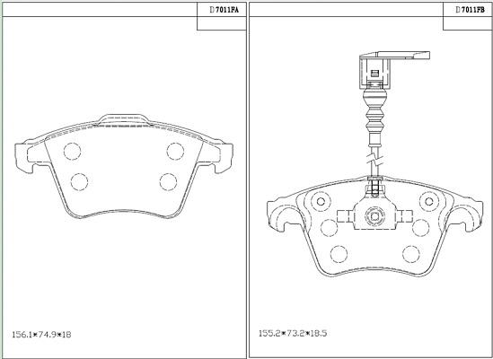Asimco KD7011F - Brake Pad Set, disc brake car-mod.net
