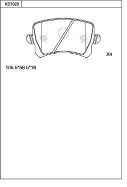 Asimco KD7020 - Brake Pad Set, disc brake car-mod.net