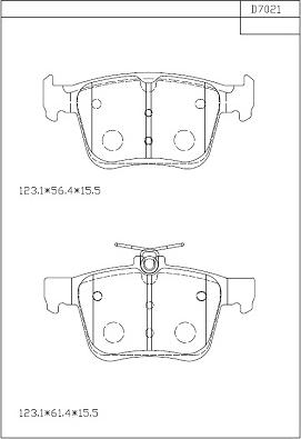 Asimco KD7021 - Brake Pad Set, disc brake car-mod.net