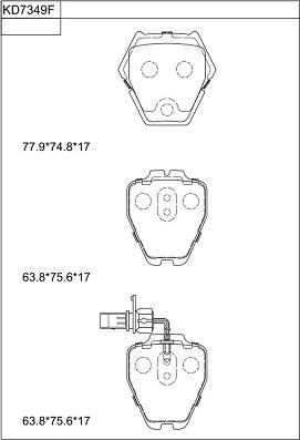 Asimco KD7349F - Brake Pad Set, disc brake car-mod.net