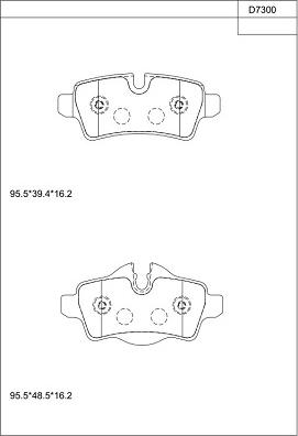 Asimco KD7300 - Brake Pad Set, disc brake car-mod.net