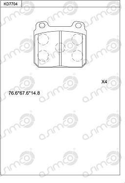 Asimco KD7704 - Brake Pad Set, disc brake car-mod.net