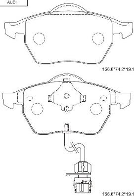 Asimco KD7705 - Brake Pad Set, disc brake car-mod.net