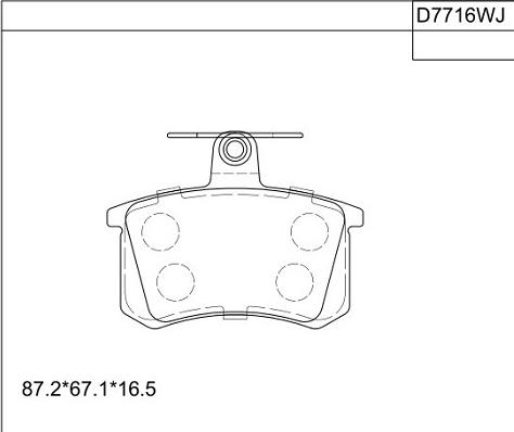Asimco KD7716W - Brake Pad Set, disc brake car-mod.net