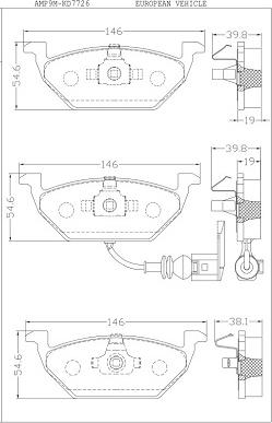 Asimco KD7726 - Brake Pad Set, disc brake car-mod.net
