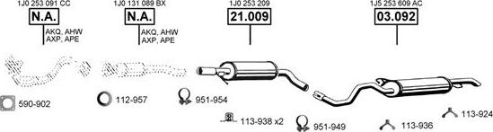 Asmet VA030500 - Exhaust System car-mod.net
