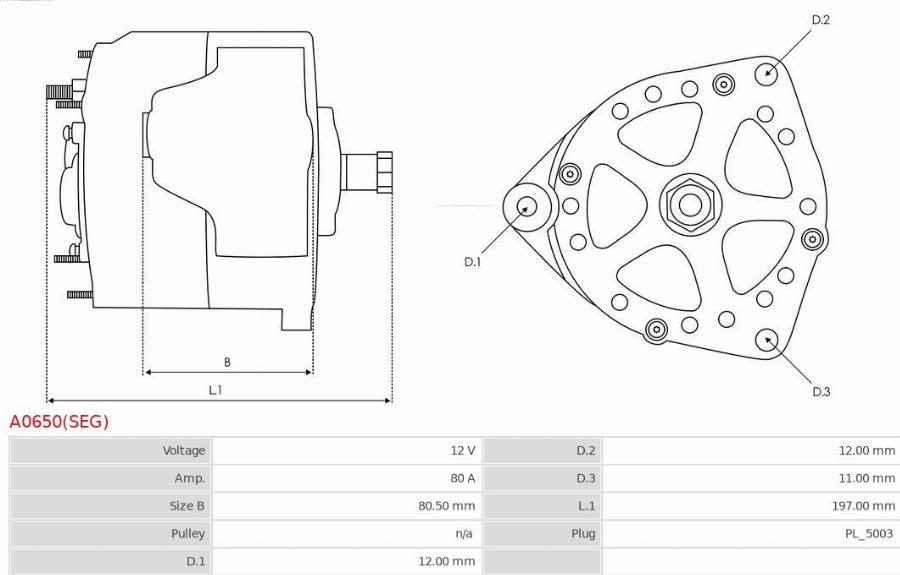 AS-PL A0650(SEG) - Alternator car-mod.net