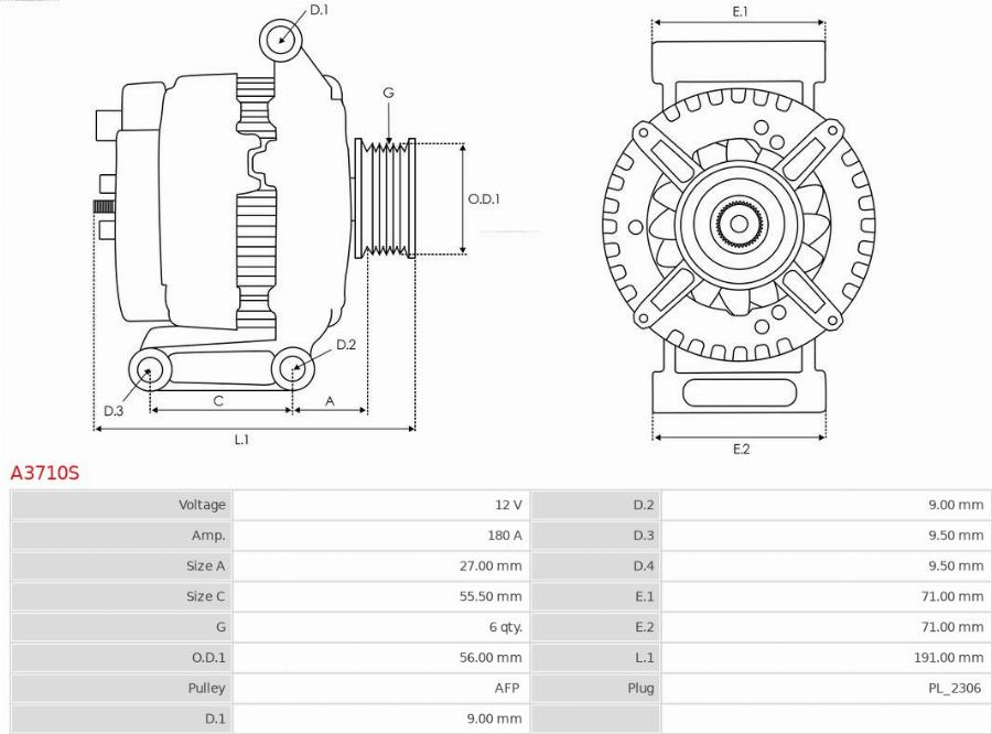 AS-PL A3710S - Alternator car-mod.net