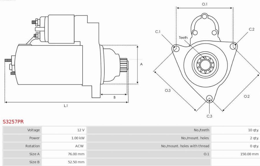 AS-PL S3257PR - Starter car-mod.net