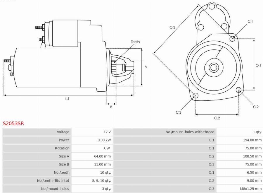 AS-PL S2053SR - Starter car-mod.net