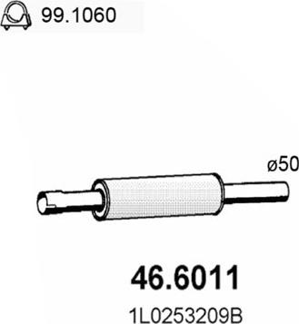 ASSO 46.6011 - Middle Silencer car-mod.net