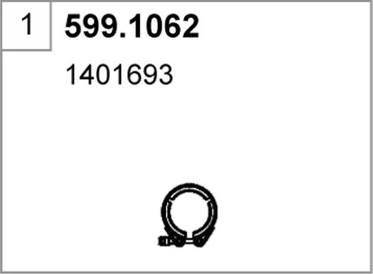 ASSO 599.1062 - Mounting Kit, silencer car-mod.net
