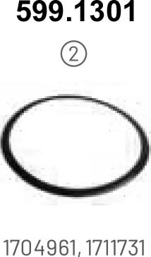ASSO 599.1301 - Gasket, exhaust pipe car-mod.net