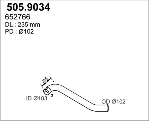 ASSO 505.9034 - Exhaust Pipe car-mod.net