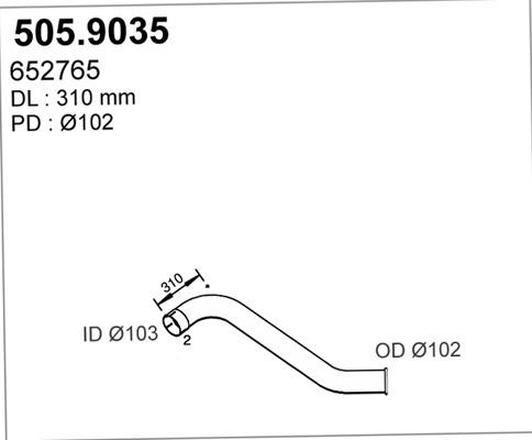 ASSO 505.9035 - Exhaust Pipe car-mod.net