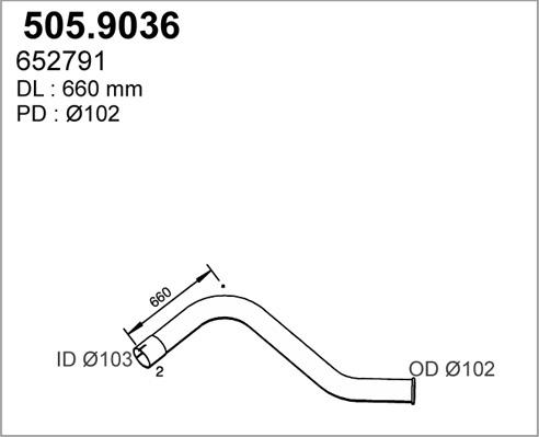 ASSO 505.9036 - Exhaust Pipe car-mod.net
