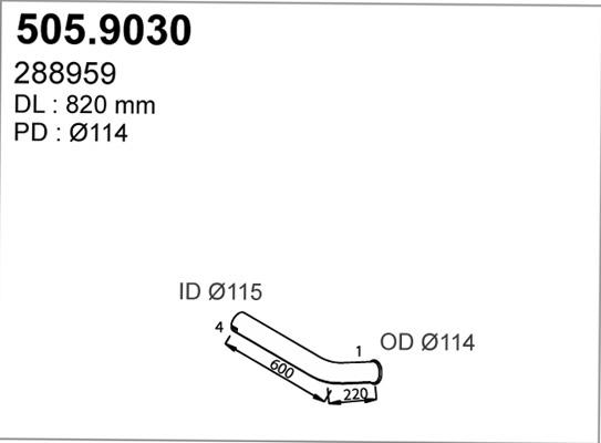 ASSO 505.9030 - Exhaust Pipe car-mod.net
