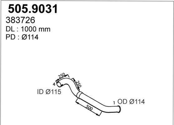 ASSO 505.9031 - Exhaust Pipe car-mod.net