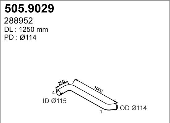 ASSO 505.9029 - Exhaust Pipe car-mod.net