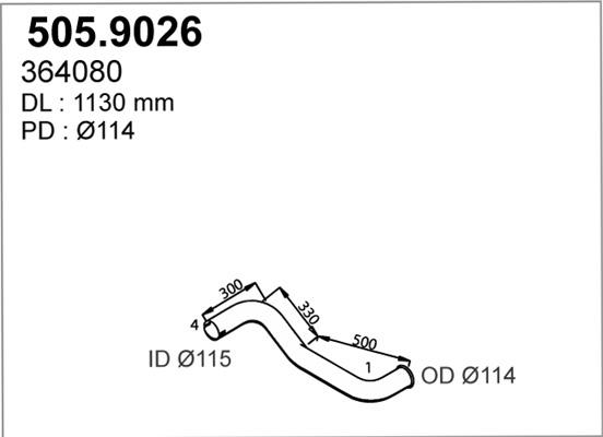 ASSO 505.9026 - Exhaust Pipe car-mod.net