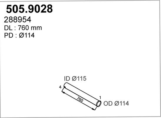 ASSO 505.9028 - Exhaust Pipe car-mod.net