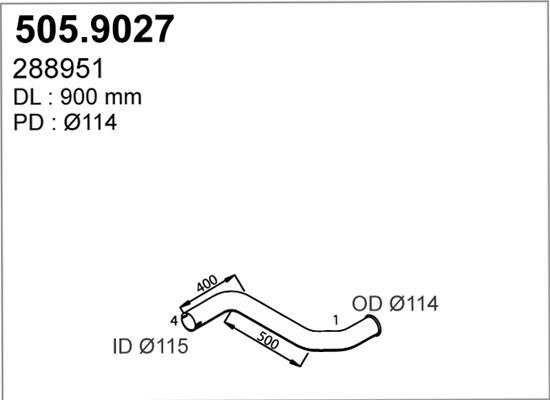 ASSO 505.9027 - Exhaust Pipe car-mod.net