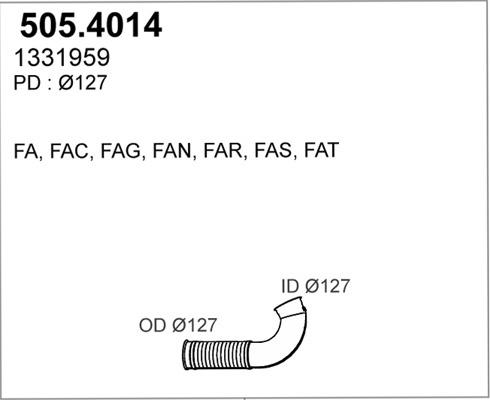 ASSO 505.4014 - Flex Hose, exhaust system car-mod.net