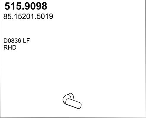 ASSO 515.9098 - Exhaust Pipe car-mod.net