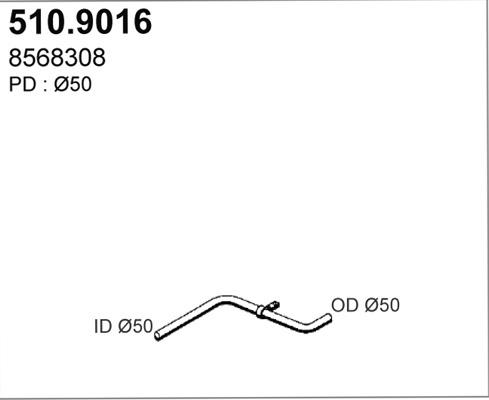 ASSO 510.9016 - Exhaust Pipe car-mod.net