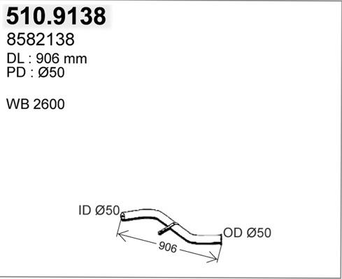 ASSO 510.9138 - Exhaust Pipe car-mod.net