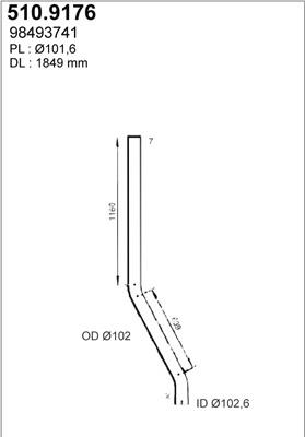ASSO 510.9176 - Exhaust Pipe car-mod.net