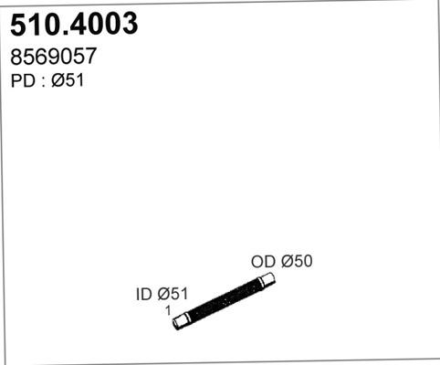 ASSO 510.4003 - Flex Hose, exhaust system car-mod.net