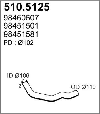 ASSO 510.5125 - Exhaust Pipe car-mod.net