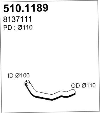 ASSO 510.1189 - Exhaust Pipe car-mod.net