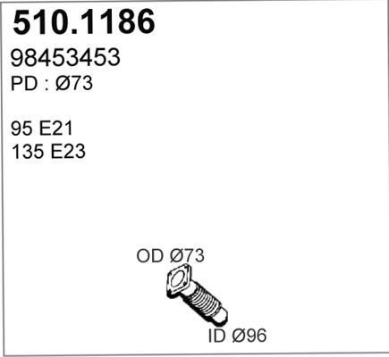 ASSO 510.1186 - Exhaust Pipe car-mod.net