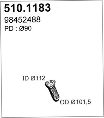 ASSO 510.1183 - Exhaust Pipe car-mod.net
