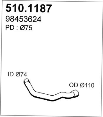 ASSO 510.1187 - Exhaust Pipe car-mod.net
