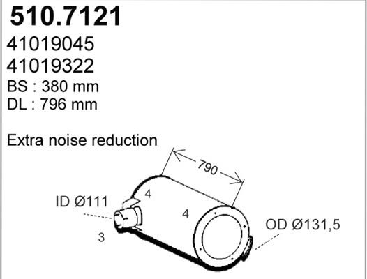 ASSO 510.7121 - Middle / End Silencer car-mod.net