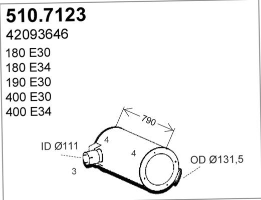 ASSO 510.7123 - Middle / End Silencer car-mod.net
