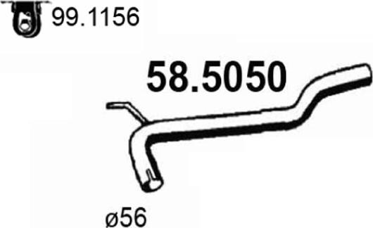ASSO 58.5050 - Exhaust Pipe car-mod.net